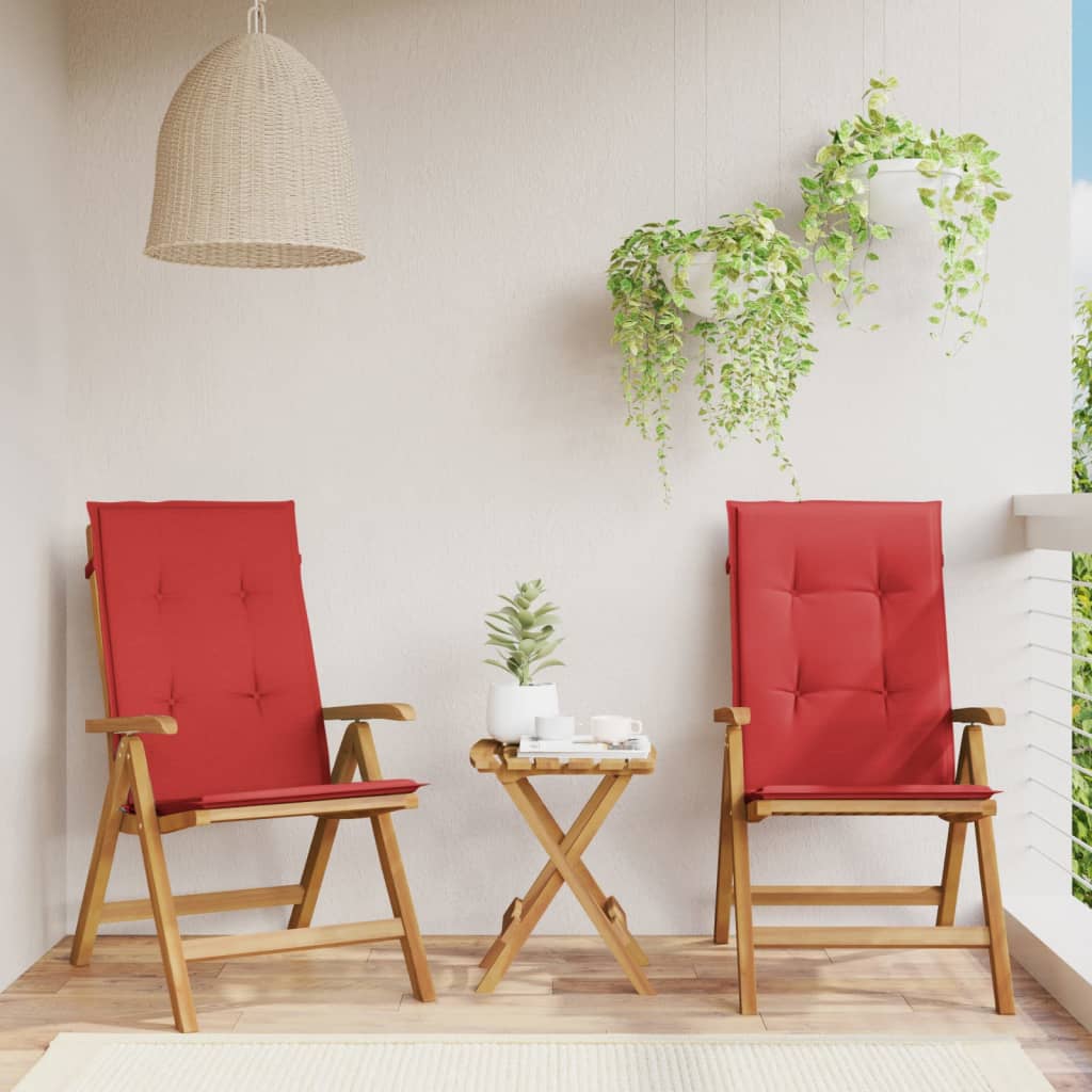 Klappstühle mit Kissen, 2 Stück, Massivholz Teak