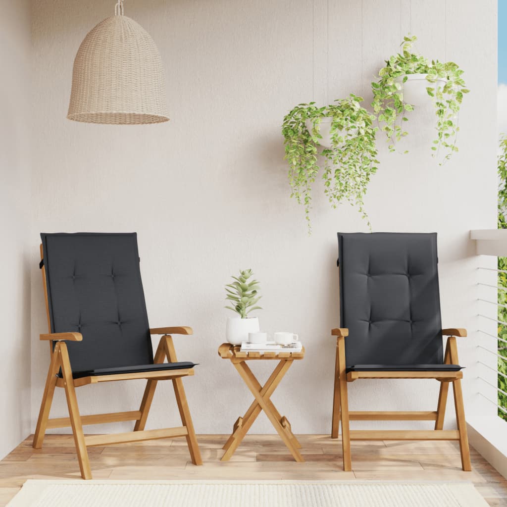 Klappstühle mit Kissen, 2 Stück, Massivholz Teak