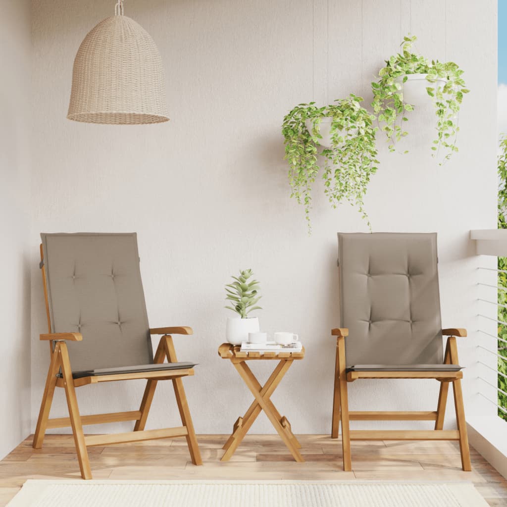 Klappstühle mit Kissen, 2 Stück, Massivholz Teak