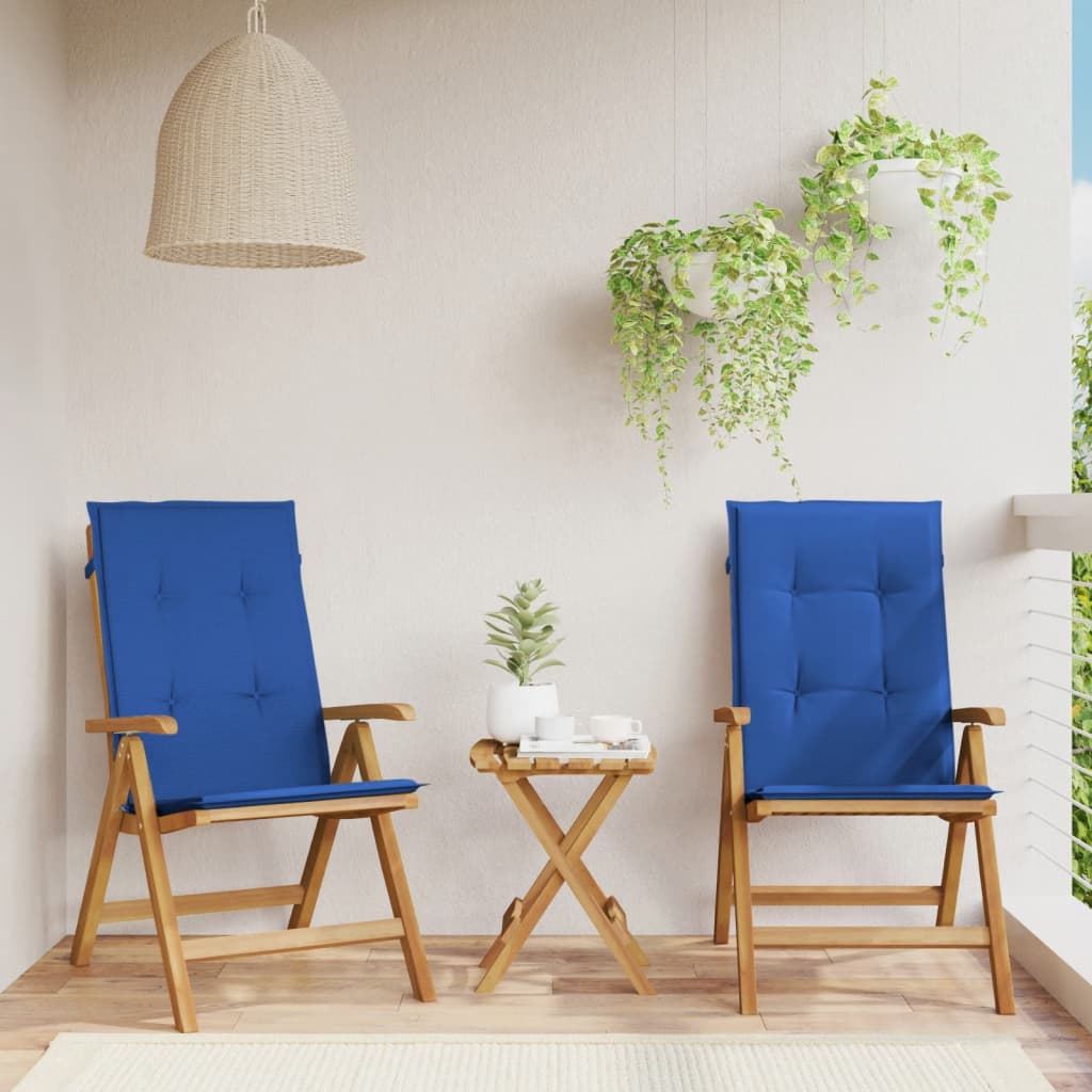 Klappstühle mit Kissen, 2 Stück, Massivholz Teak