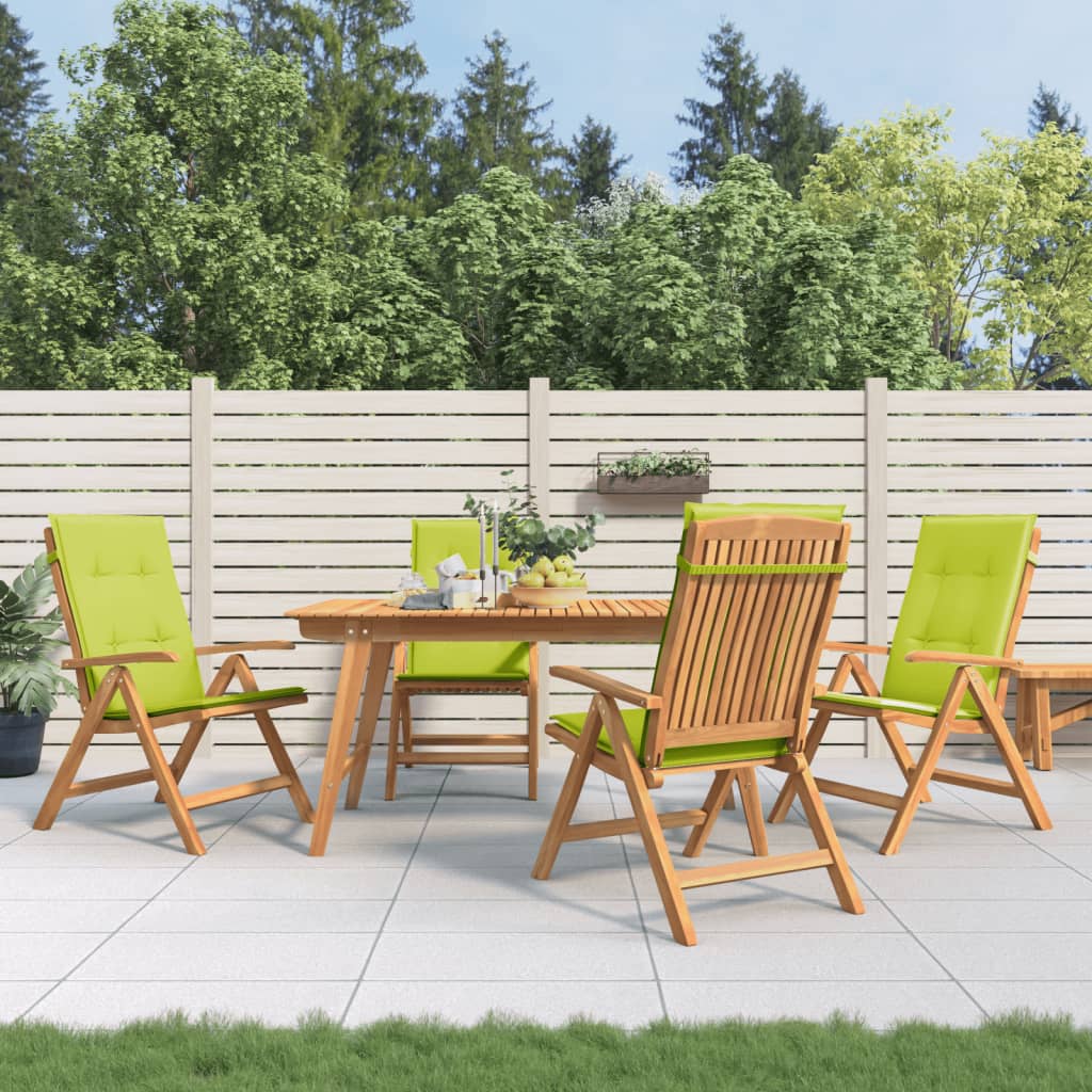 Verstellbare Klappstühle mit Kissen, 4-teilig, Massivholz Teak