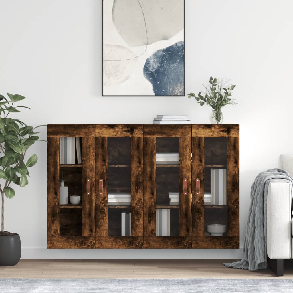 Wandschränke 2 Stk. Räuchereiche Holzwerkstoff
