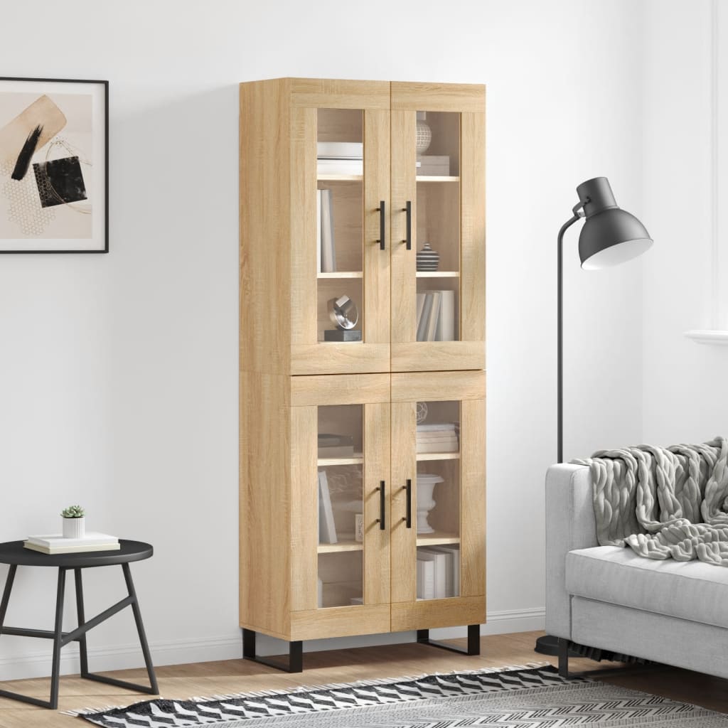 Highboard Sonoma-Eiche 69,5x34x180 cm Holzwerkstoff