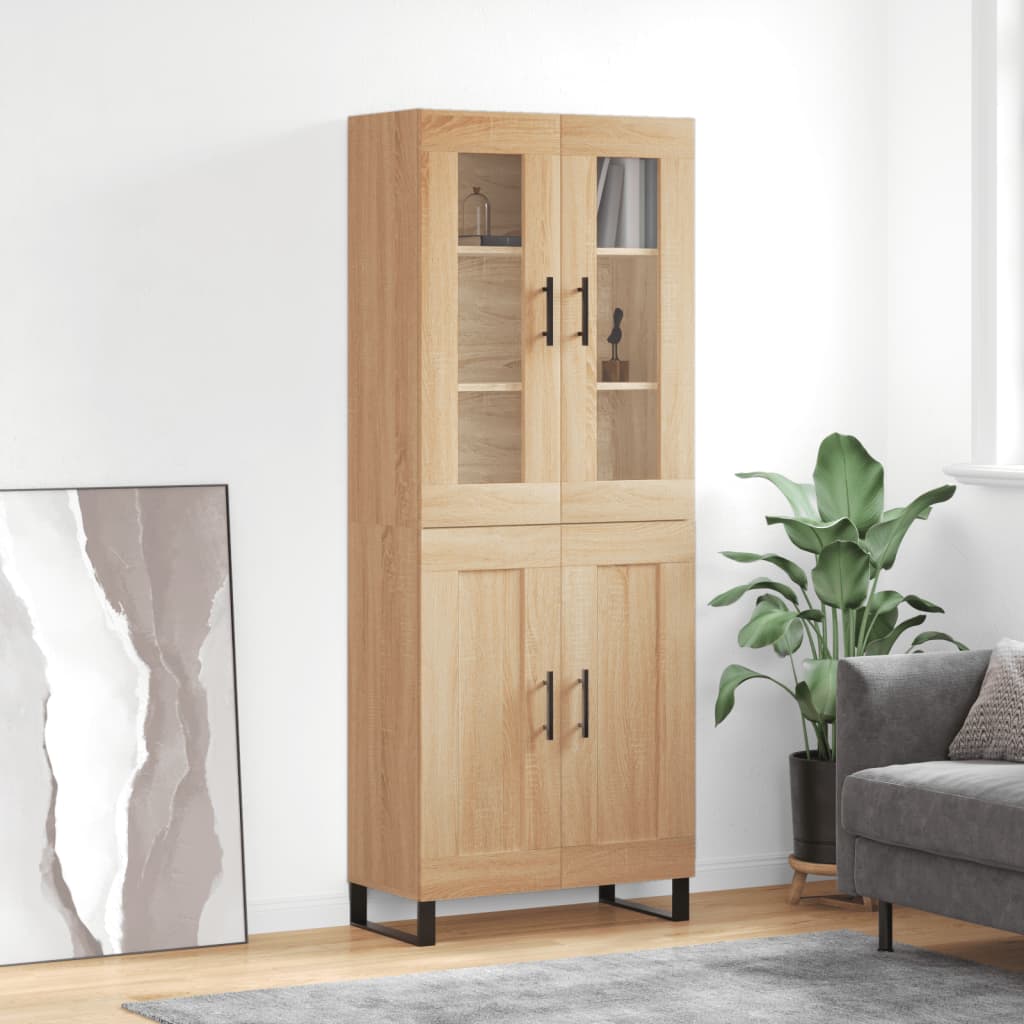 Highboard Sonoma-Eiche 69,5x34x180 cm Holzwerkstoff