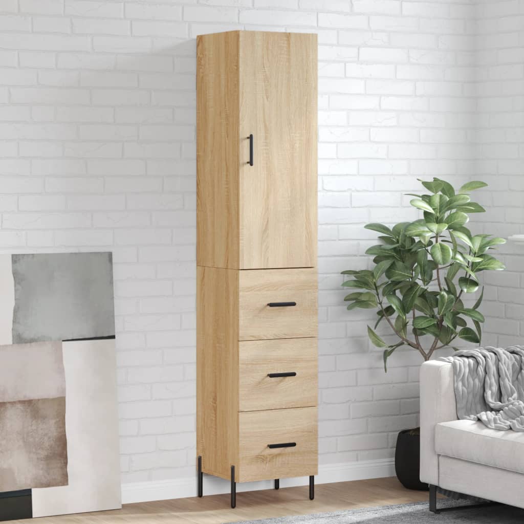 Highboard Sonoma-Eiche 34,5x34x180 cm Holzwerkstoff