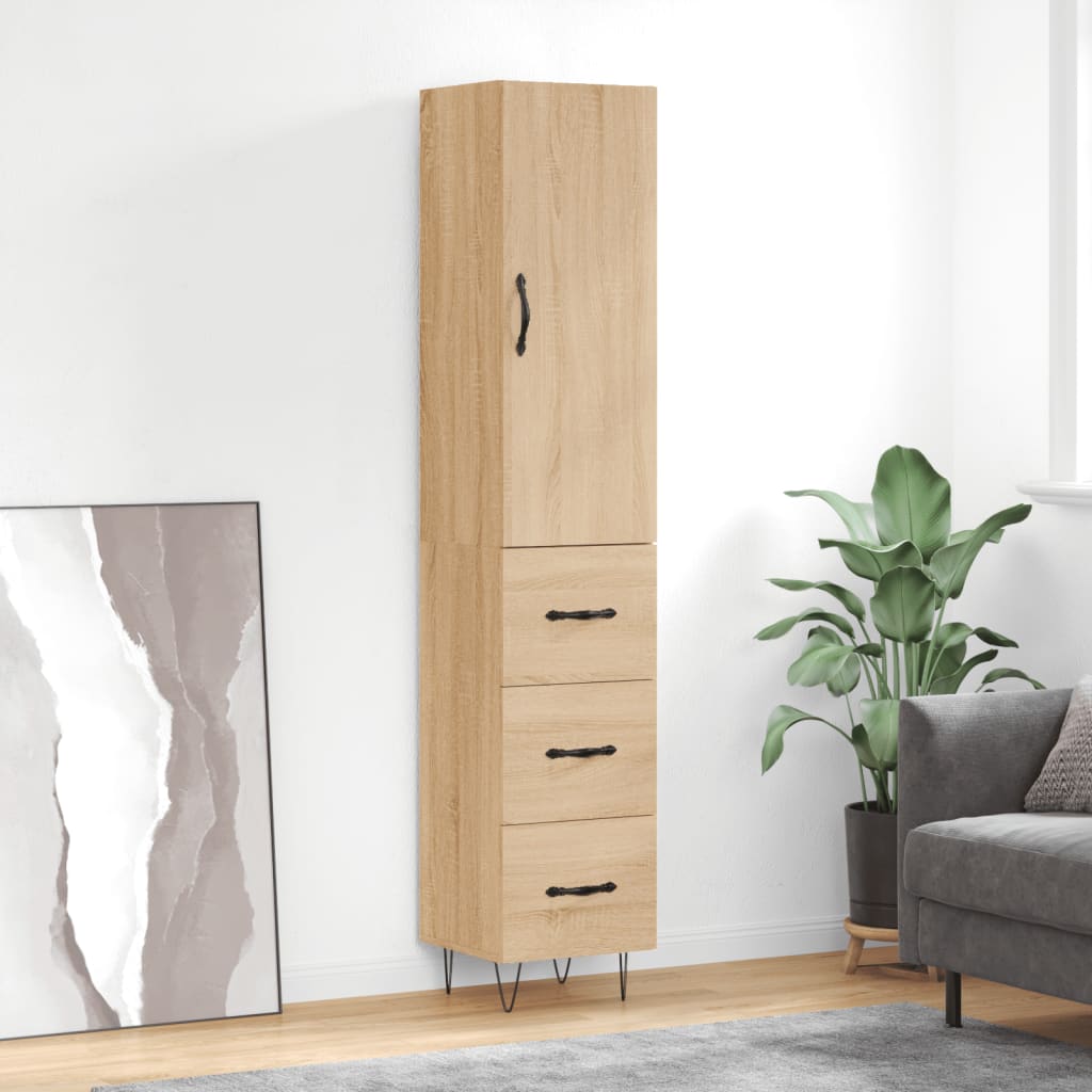 Highboard Sonoma-Eiche 34,5x34x180 cm Holzwerkstoff