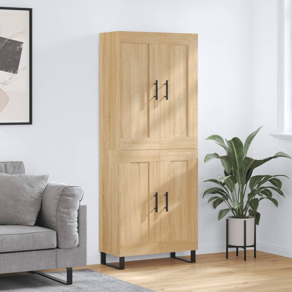 Highboard Sonoma-Eiche 69,5x34x180 cm Holzwerkstoff