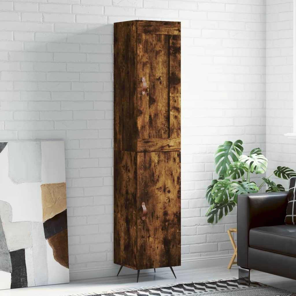 Highboard Räuchereiche 34,5x34x180 cm Holzwerkstoff