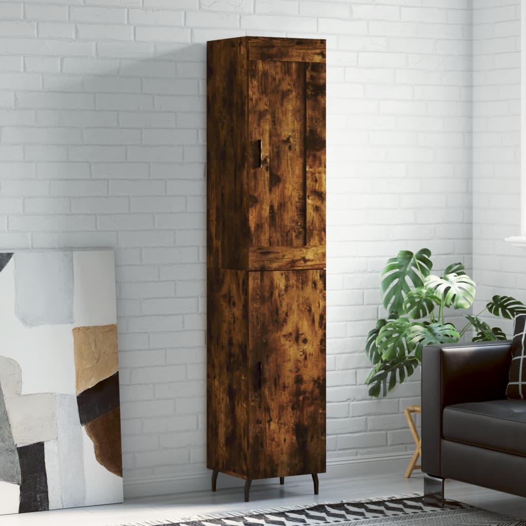 Highboard Räuchereiche 34,5x34x180 cm Holzwerkstoff