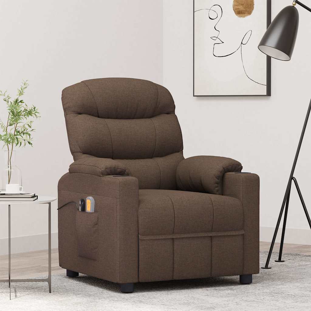 Massagesessel Elektrisch Braun Stoff