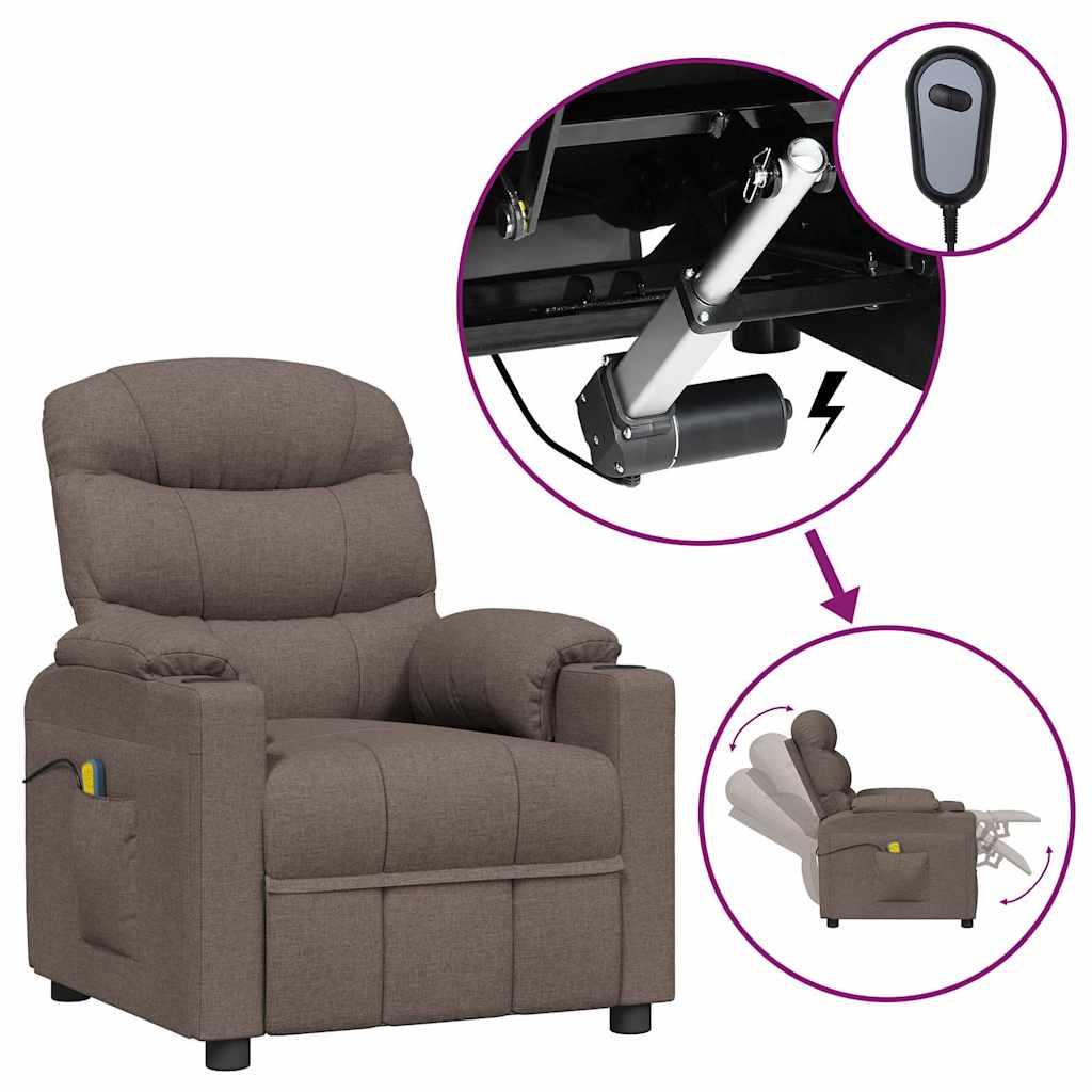 Massagesessel Elektrisch Taupe Stoff
