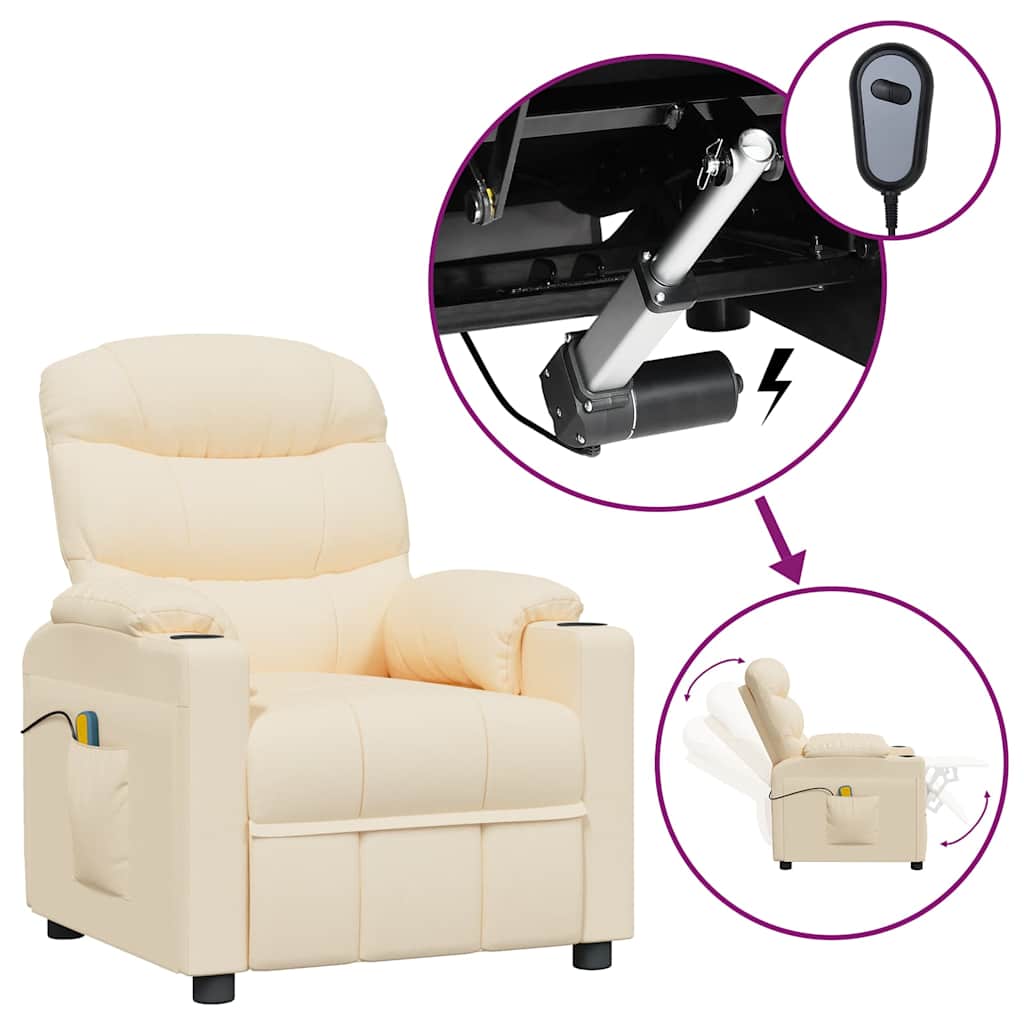 Massagesessel Elektrisch Creme Stoff