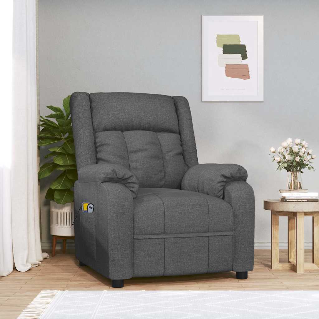 Massagesessel Elektrisch Dunkelgrau Stoff