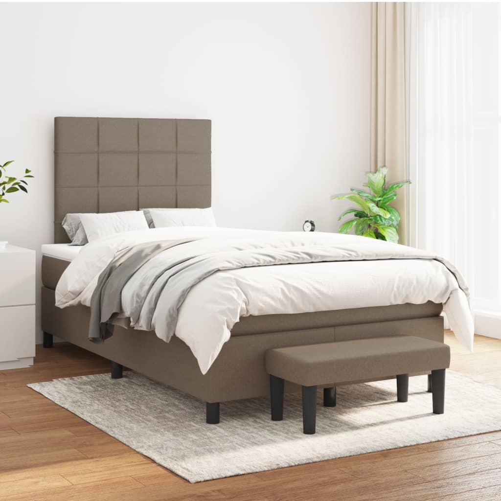 Boxspringbett mit Matratze Taupe 120x200 cm Stoff