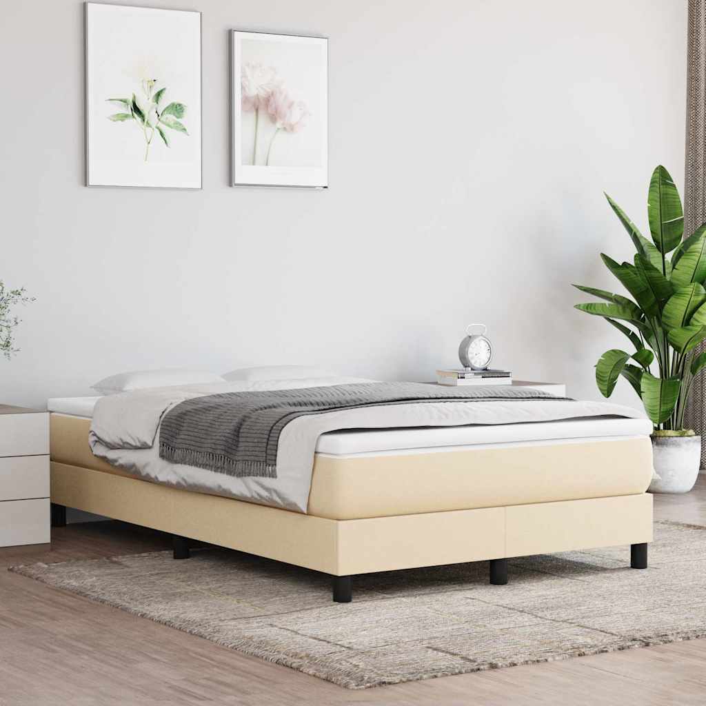 Boxspringbett mit Matratze Creme 120x200 cm Stoff