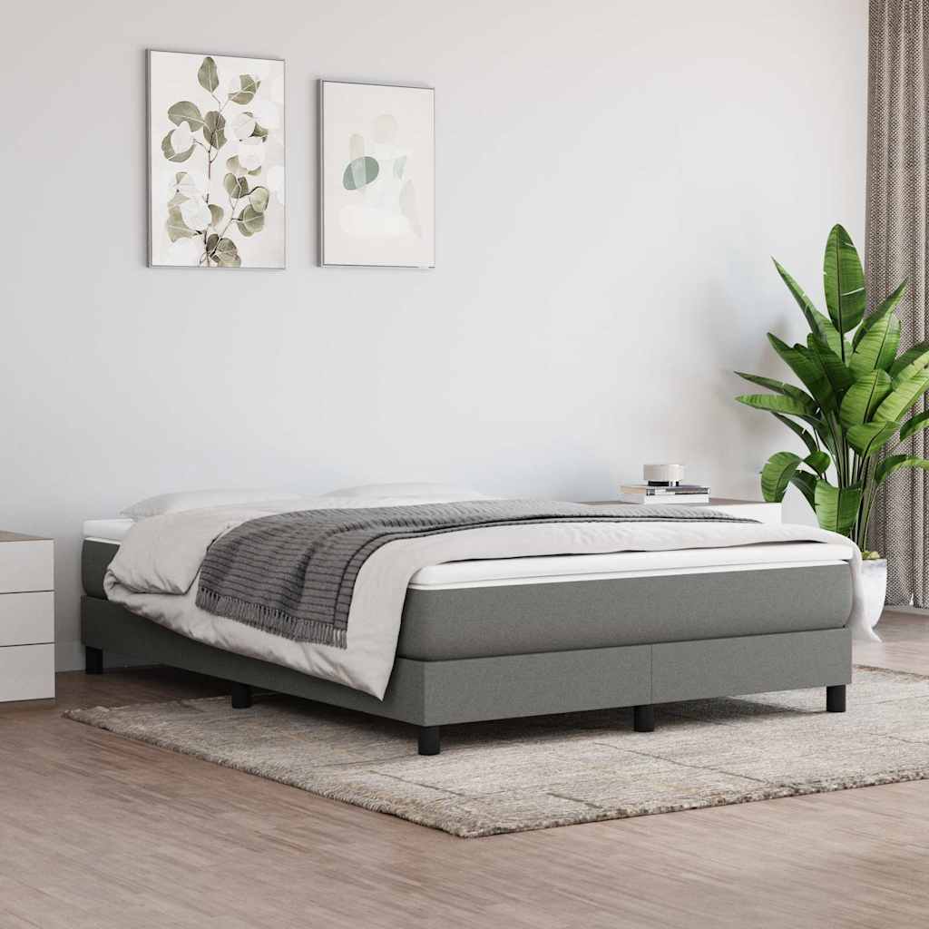 Boxspringbett mit Matratze Dunkelgrau 160x200 cm Stoff