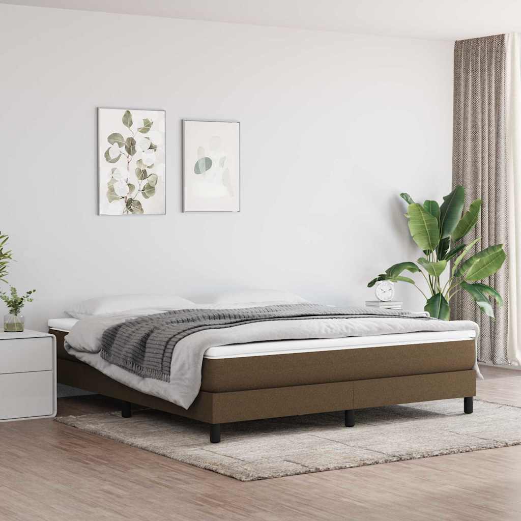 Boxspringbett mit Matratze Dunkelbraun 180x200 cm Stoff