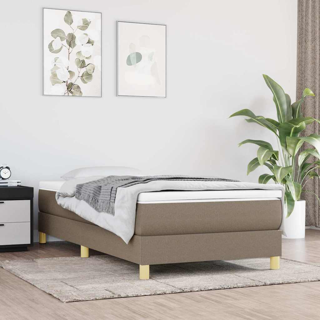 Boxspringbett mit Matratze Taupe 90x200 cm Stoff
