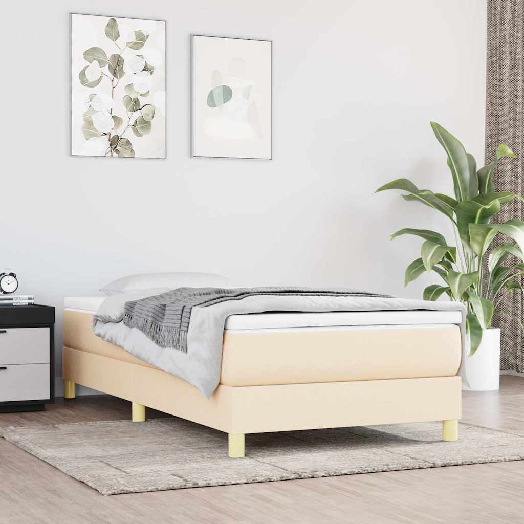 Boxspringbett mit Matratze Creme 100x200 cm Stoff