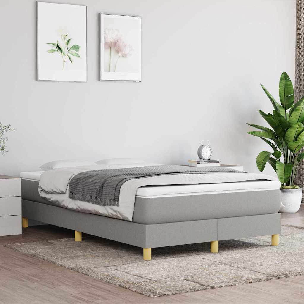Boxspringbett mit Matratze Hellgrau 120x200 cm Stoff