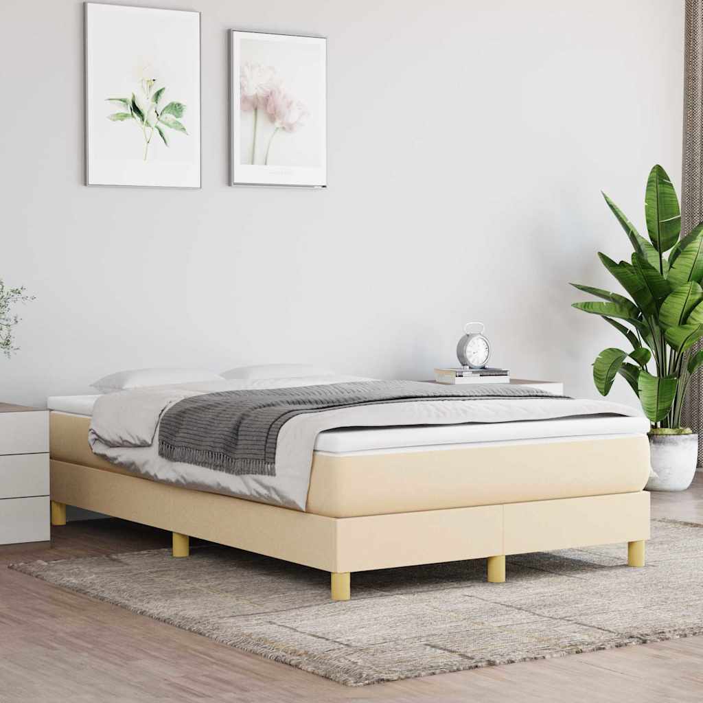 Boxspringbett mit Matratze Creme 120x200 cm Stoff