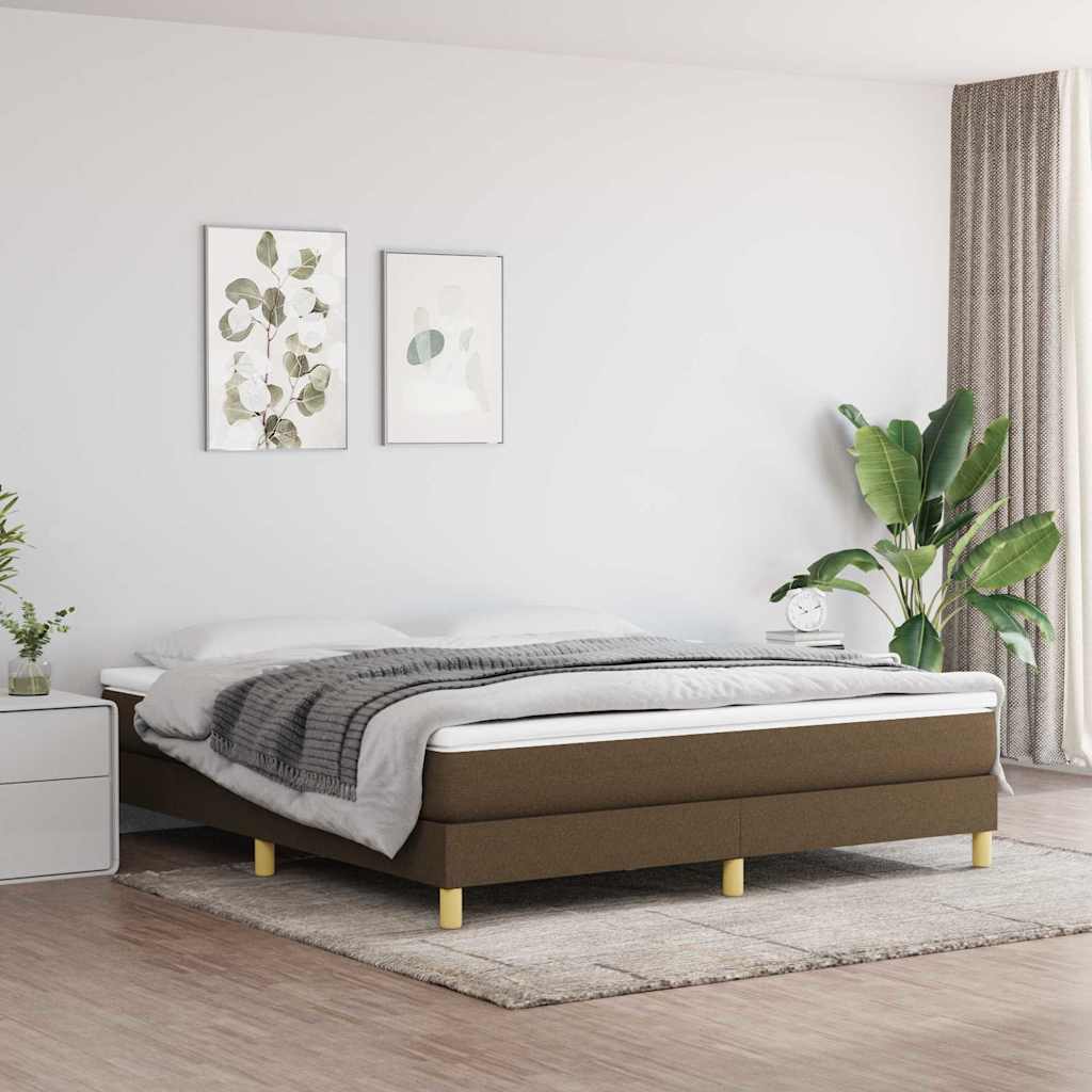 Boxspringbett mit Matratze Dunkelbraun 160x200 cm Stoff