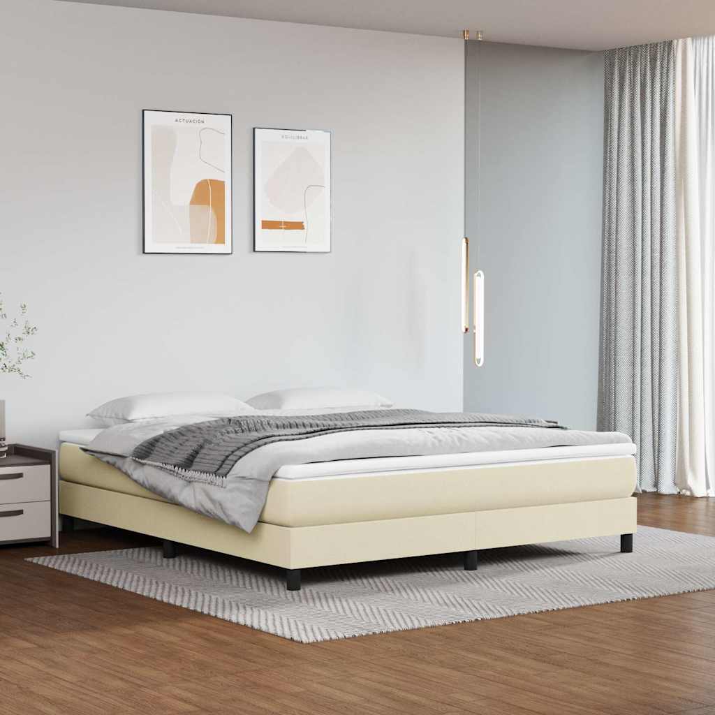 Boxspringbett mit Matratze Creme 180x200 cm Kunstleder