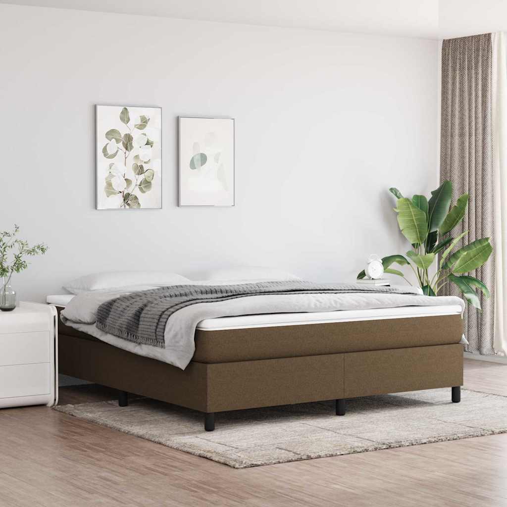 Boxspringbett mit Matratze Dunkelbraun 180x200 cm Stoff