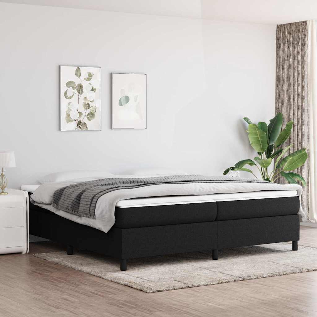 Boxspringbett mit Matratze Schwarz 200x200 cm Stoff