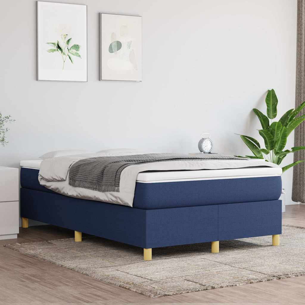 Boxspringbett mit Matratze Blau 120x200 cm Stoff