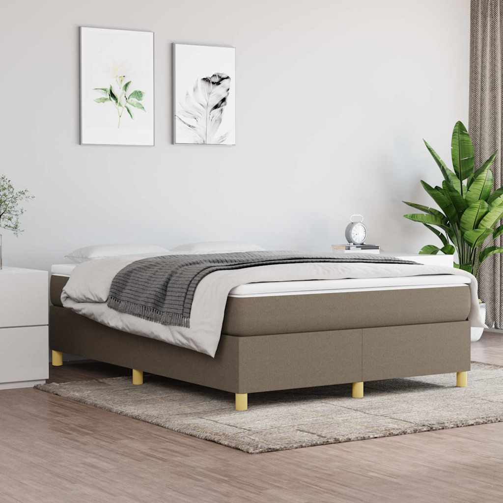 Boxspringbett mit Matratze Taupe 140x200 cm Stoff