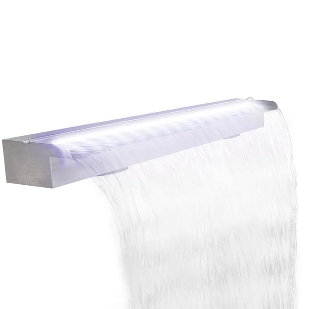Pool-Wasserfall mit LEDs Edelstahl 110 cm
