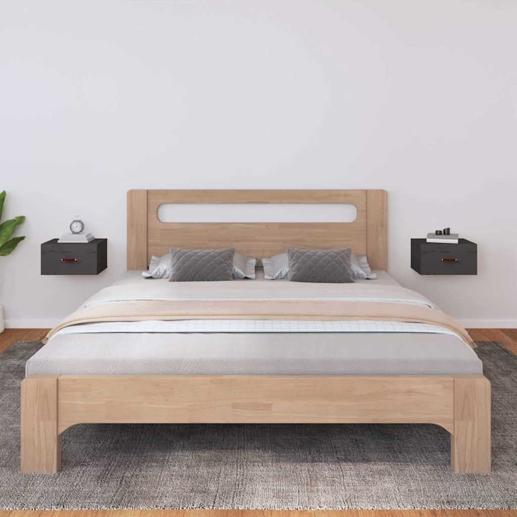 Wand-Nachttische 2 Stk. Grau 40x29,5x22 cm