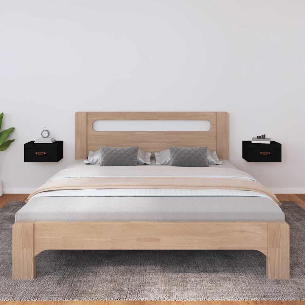Wand-Nachttische 2 Stk. Schwarz 40x29,5x22 cm