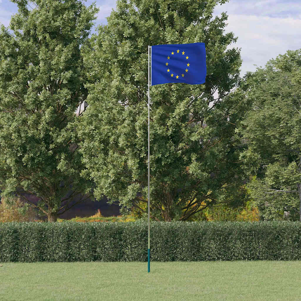 Europaflagge mit Mast 5,5 m Aluminium