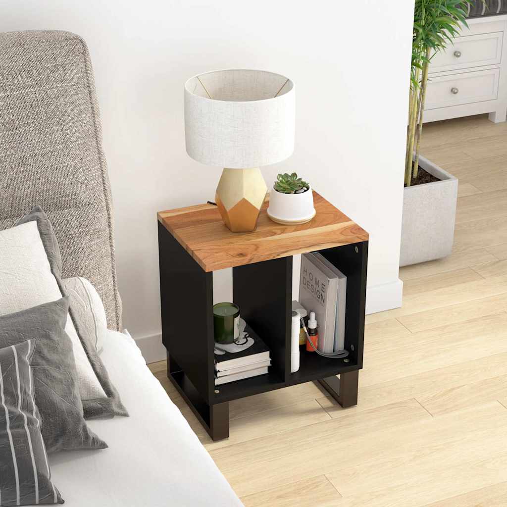 Beistelltisch 40x31x46 cm Massivholz Akazie & Holzwerkstoff