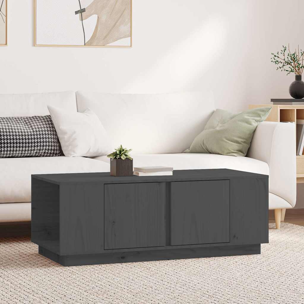 Couchtisch Grau 110x50x40 cm Massivholz Kiefer