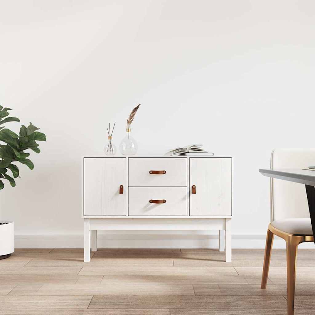 Sideboard Weiß 110x40x78 cm Massivholz Kiefer