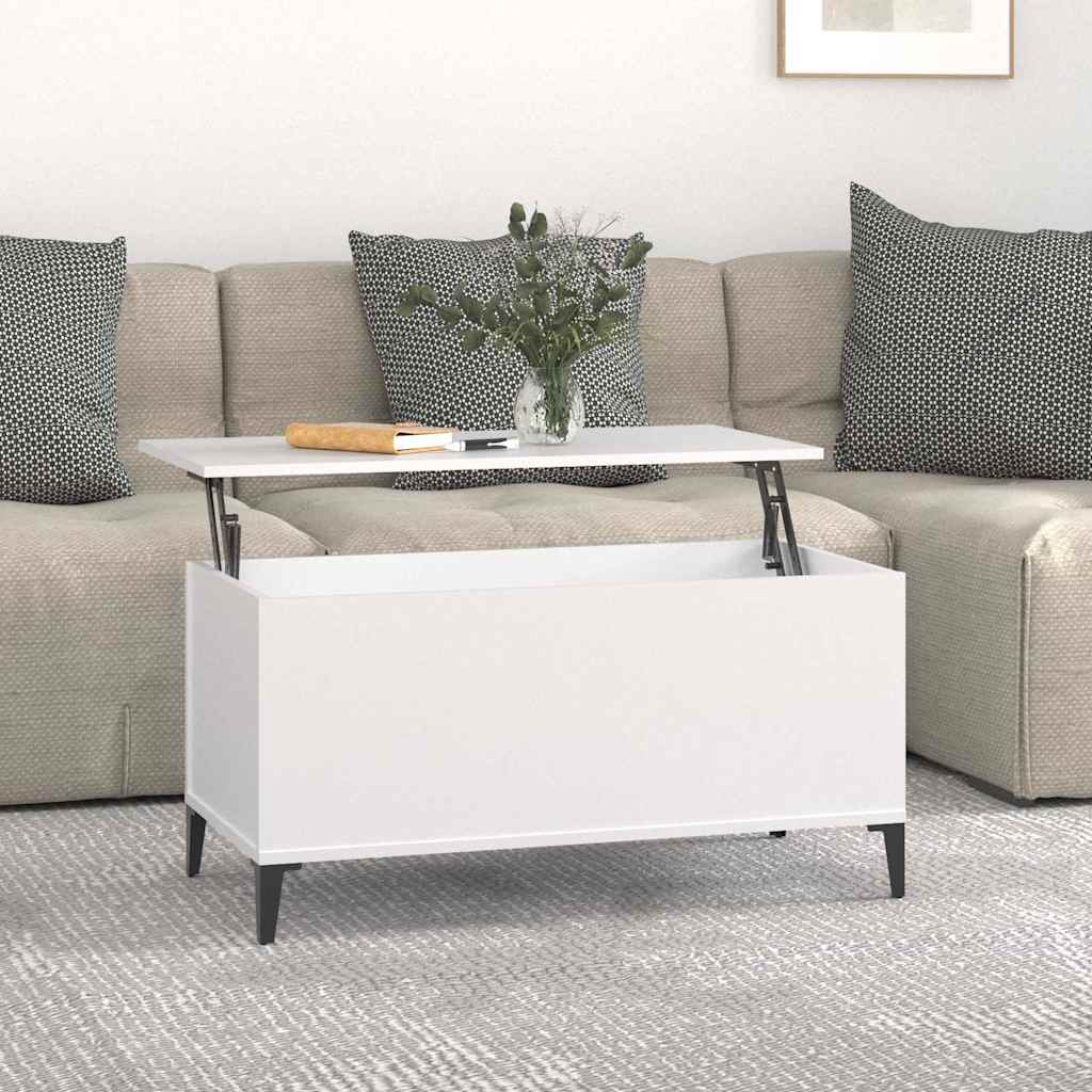 Couchtisch Weiß 90x44,5x45 cm Holzwerkstoff