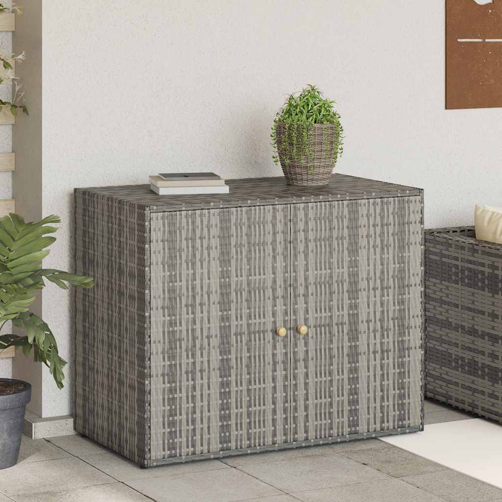 Gartenschrank Grau 100x55,5x80 cm Poly Rattan