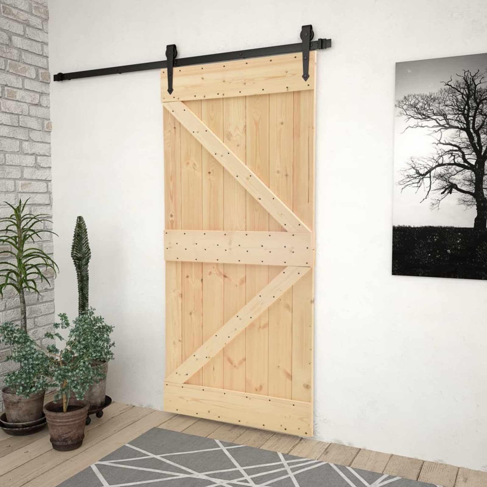 Tür NARVIK 80 x 210 cm Massivkiefer (Unbehandelt) Natur