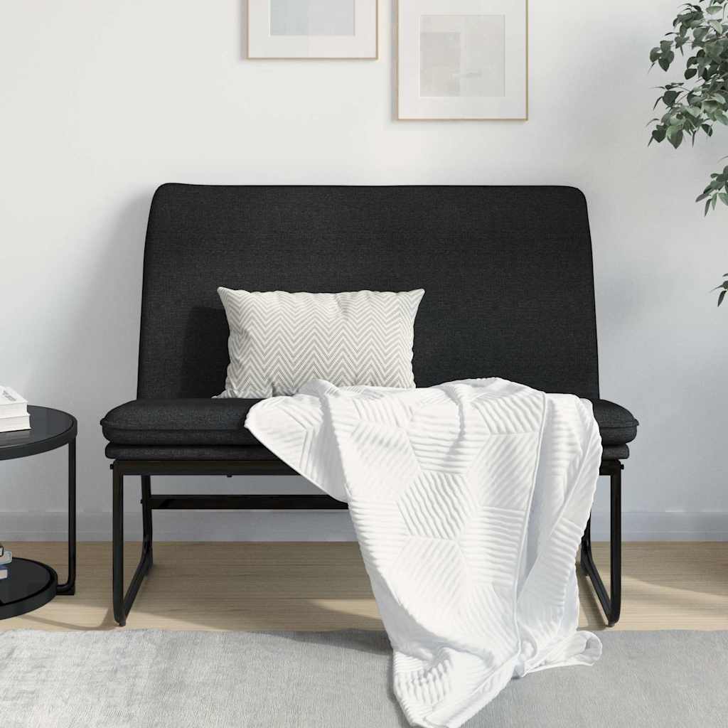 Sitzbank Schwarz 100x75x76 cm Stoff