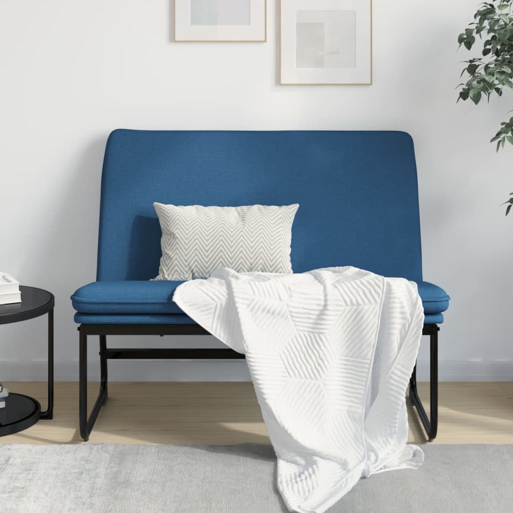 Sitzbank Blau 100x75x76 cm Stoff