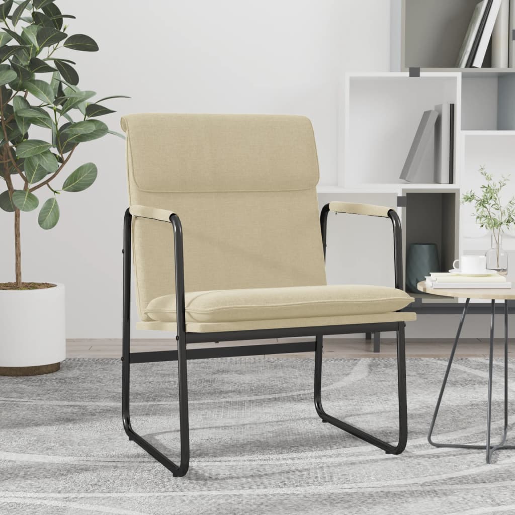 Loungesessel Creme 55x64x80 cm Stoff