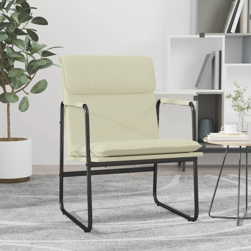 Loungesessel Creme 55x64x80 cm Kunstleder