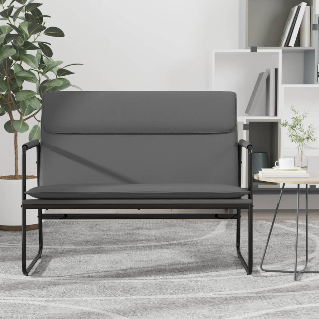 Sitzbank Grau 100x64x80 cm Kunstleder