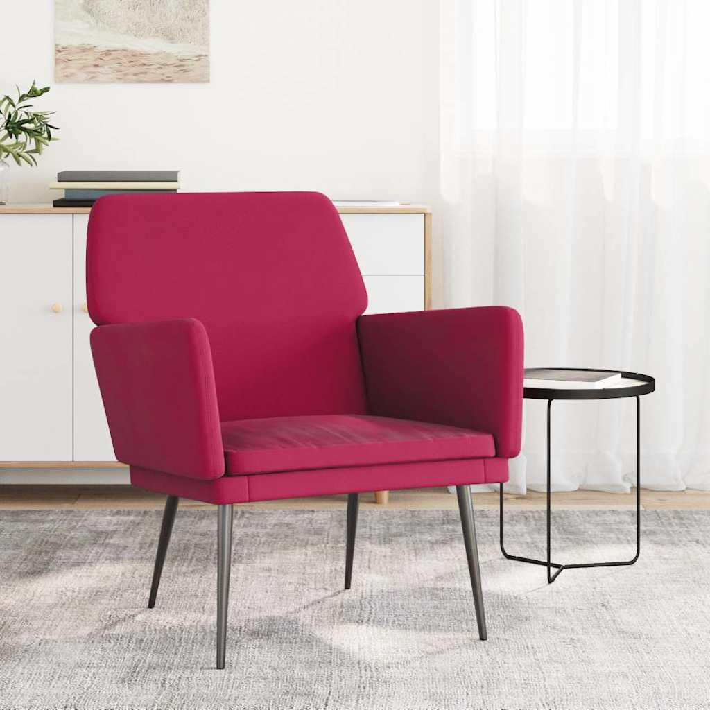 Sessel Weinrot 62x79x79 cm Samt