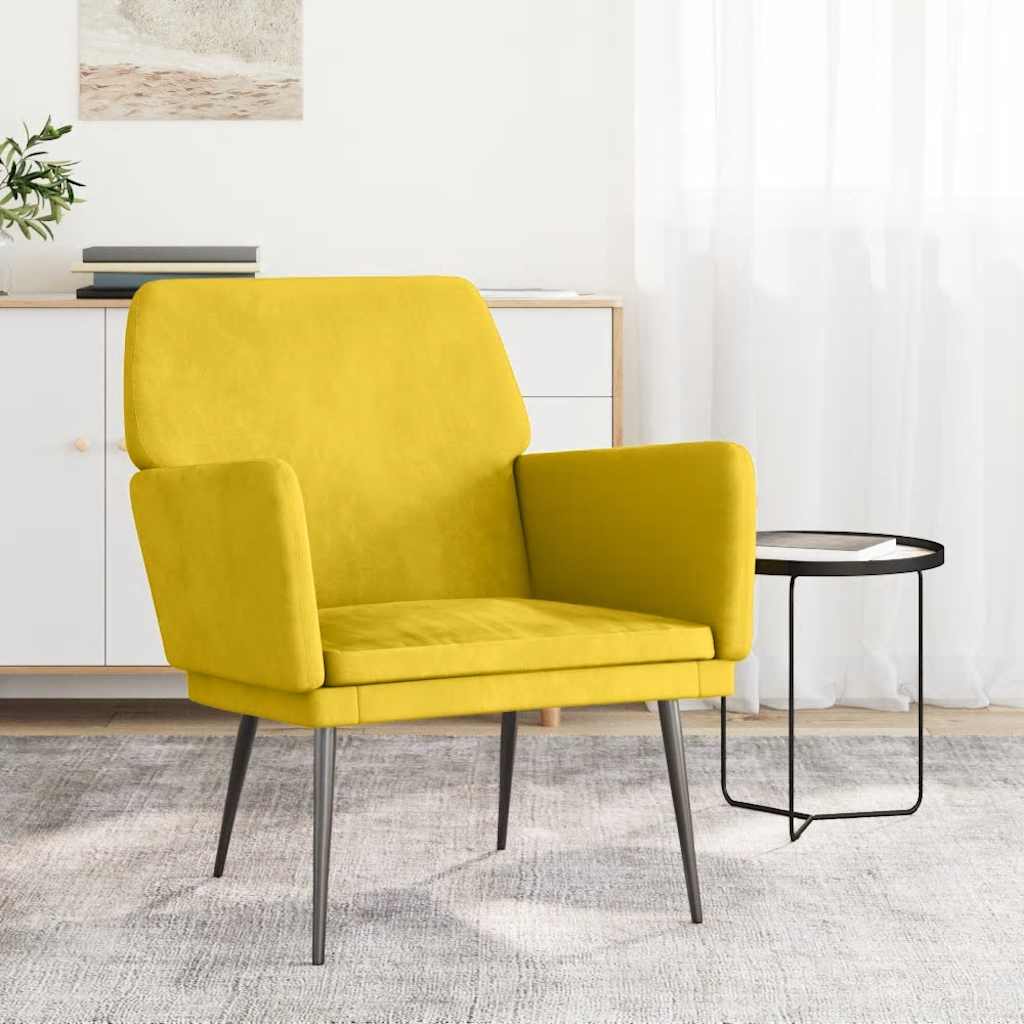Sessel Gelb 62x79x79 cm Samt