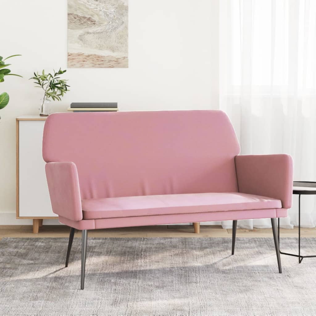 Sitzbank Rosa 108x79x79 cm Samt