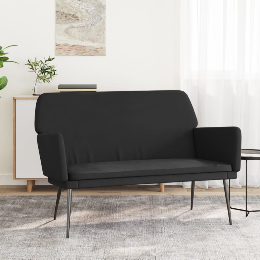 Sitzbank Schwarz 108x79x79 cm Samt